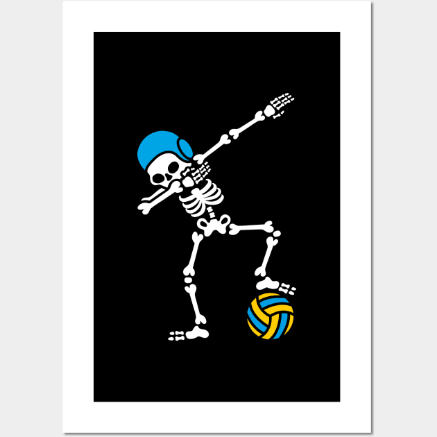 Dab dabbing skeleton Water polo Halloween Wall Art by LaundryFactory